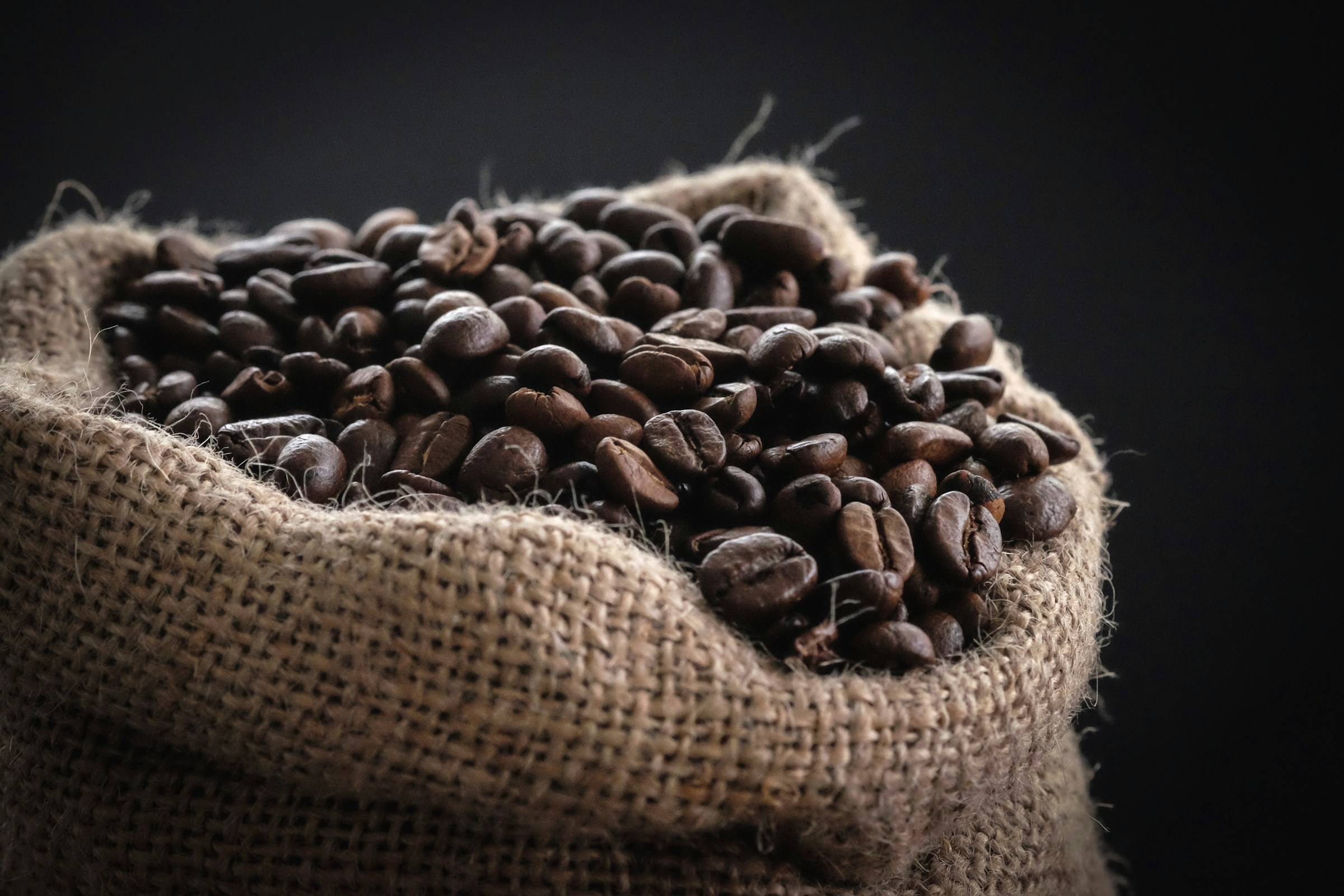 焙煎されたコーヒー豆